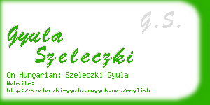 gyula szeleczki business card